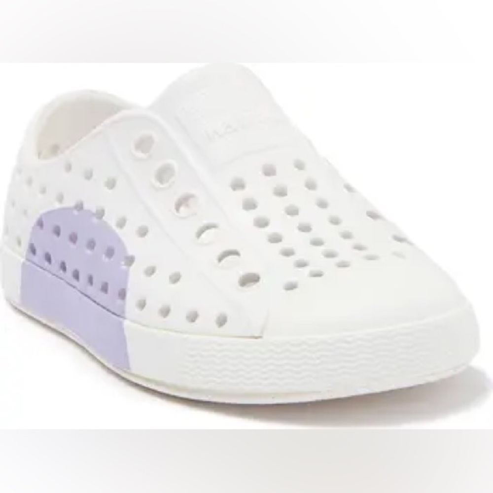 Native Shoes Jefferson Block Girls 1 Boys Juniors Shell White Sneakers Vegan - Picture 6 of 7